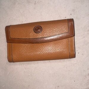 Dooney & Bourke Tan Leather Wallet with Pebbled Texture